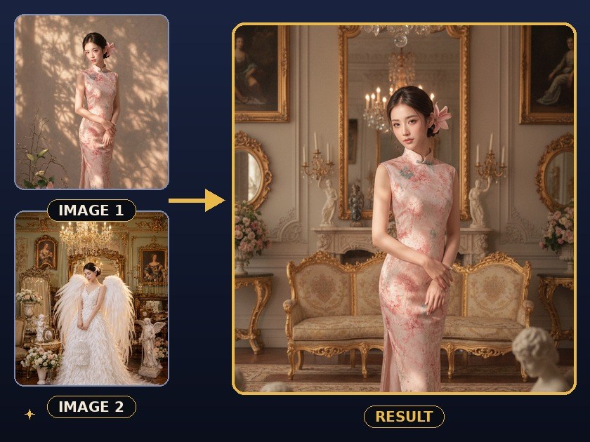 Master BG FG Replace — IMAGE1 + IMAGE2 → RESULT